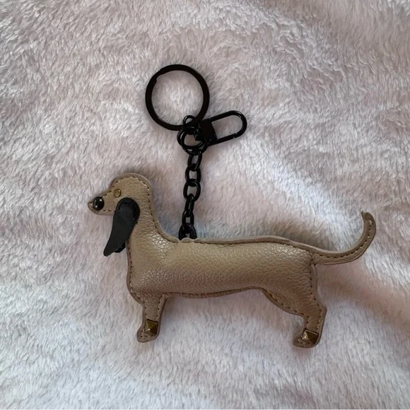Dachshund Leather Keychain/Bag Charm NWOT - Picture 2 of 2